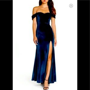 Off the Shoulder Velvet Gown